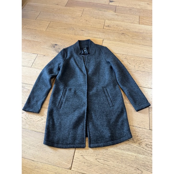 Vero Moda Gray Wool Blend Snap Front Coat Jacket Medium Career Casual - Picture 1 of 8
